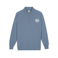 Quarter-Zip Sweatshirt — Small Chest Badge & Back Cross Graphic (Faith-Inspired)