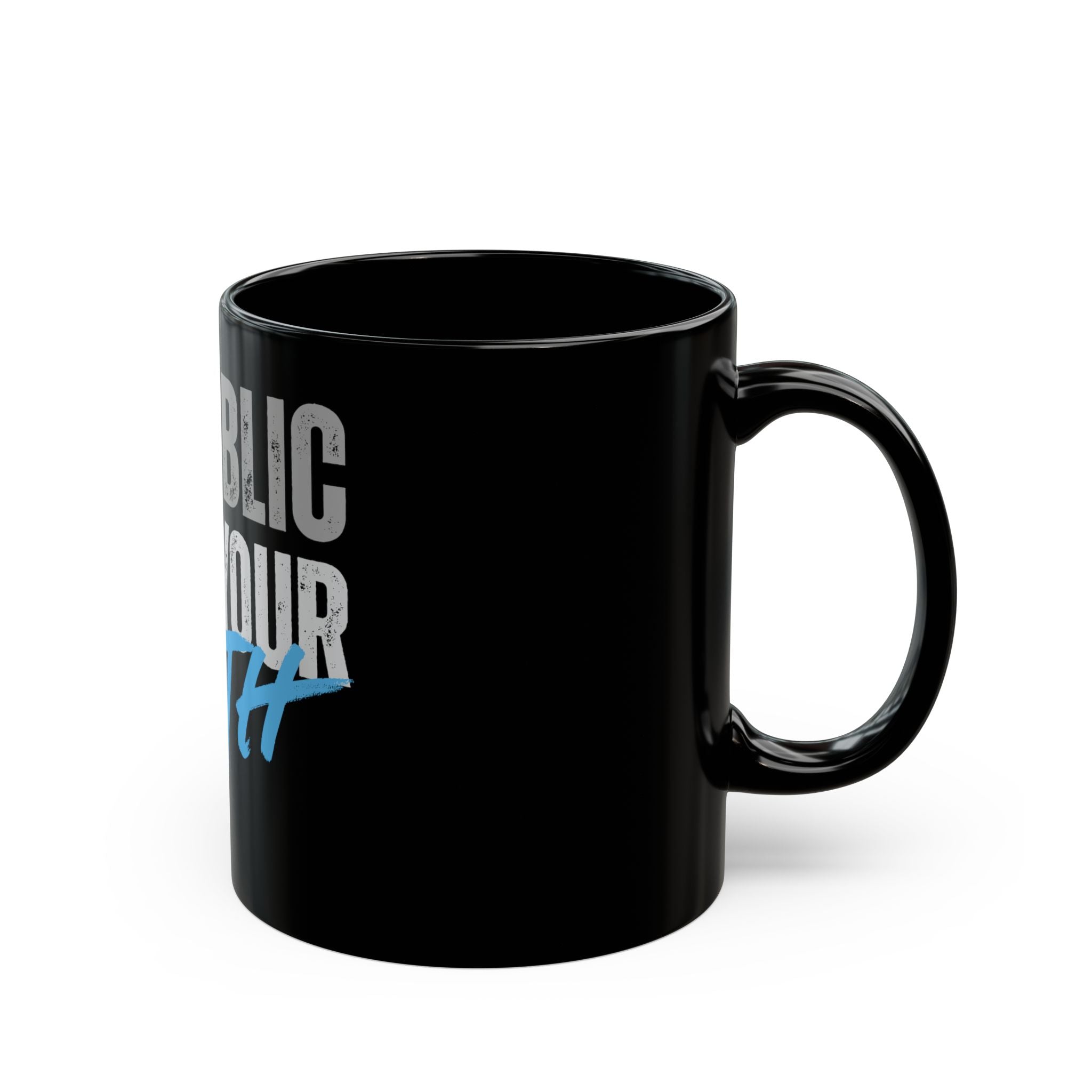 Go Public With Your Faith Black Coffee Mug – Inspirational Religious Gift (11oz/15oz)