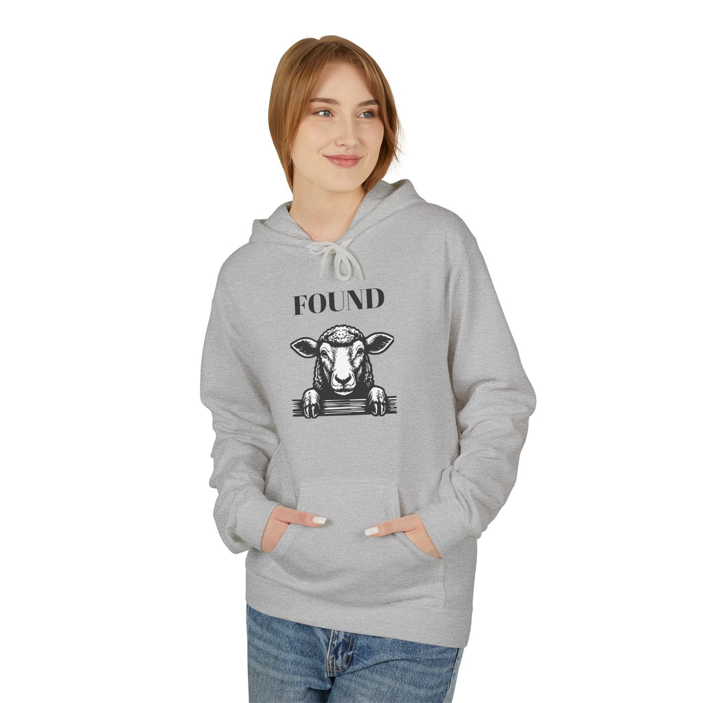 Sheep Graphic Hoodie – "FOUND" Front & Luke 15:7 Back Religious Pullover