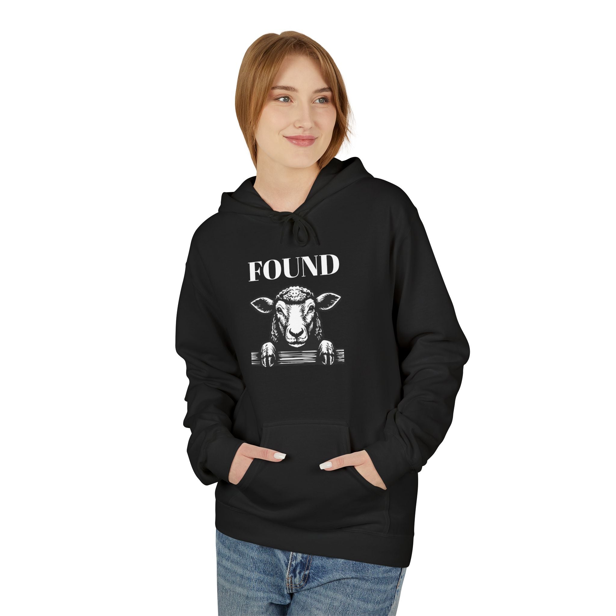 Found Sheep Hoodie — Christian Luke 15:7 Inspirational Fleece Pullover