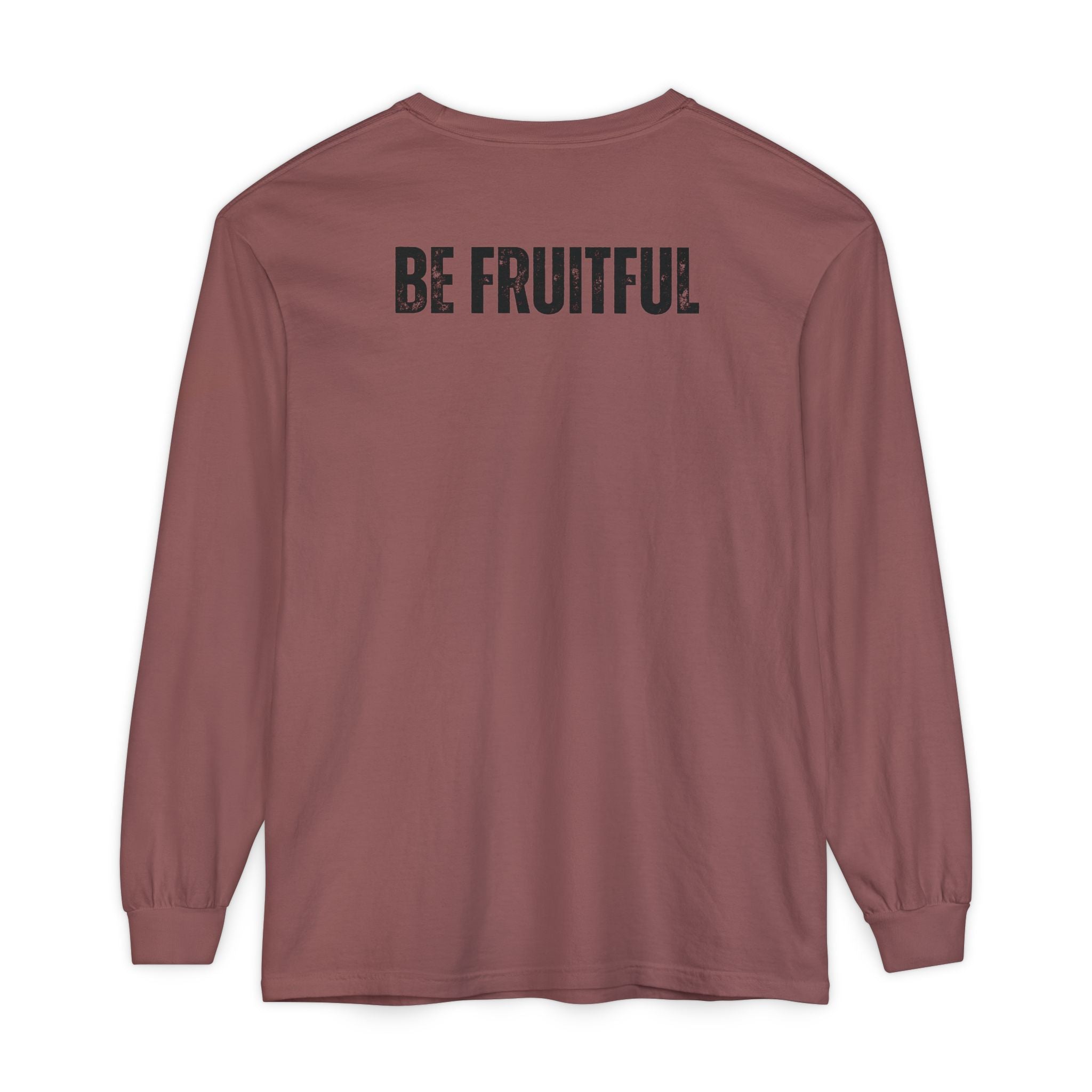 Fruit of the Spirit Long Sleeve Tee — Galatians 5:22 Christian Graphic Shirt (Be Fruitful)