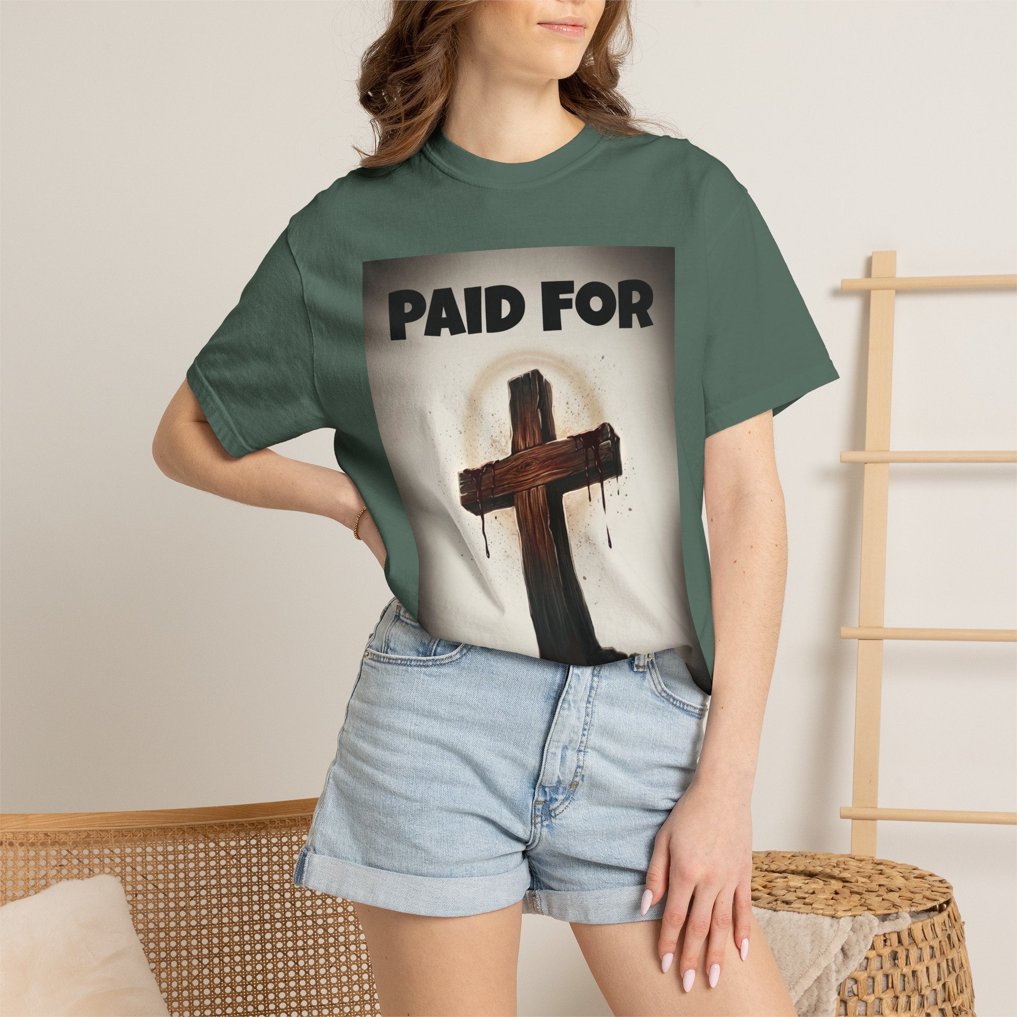 Paid For Cross T-Shirt — Christian Rom 10:13 Faith Tee