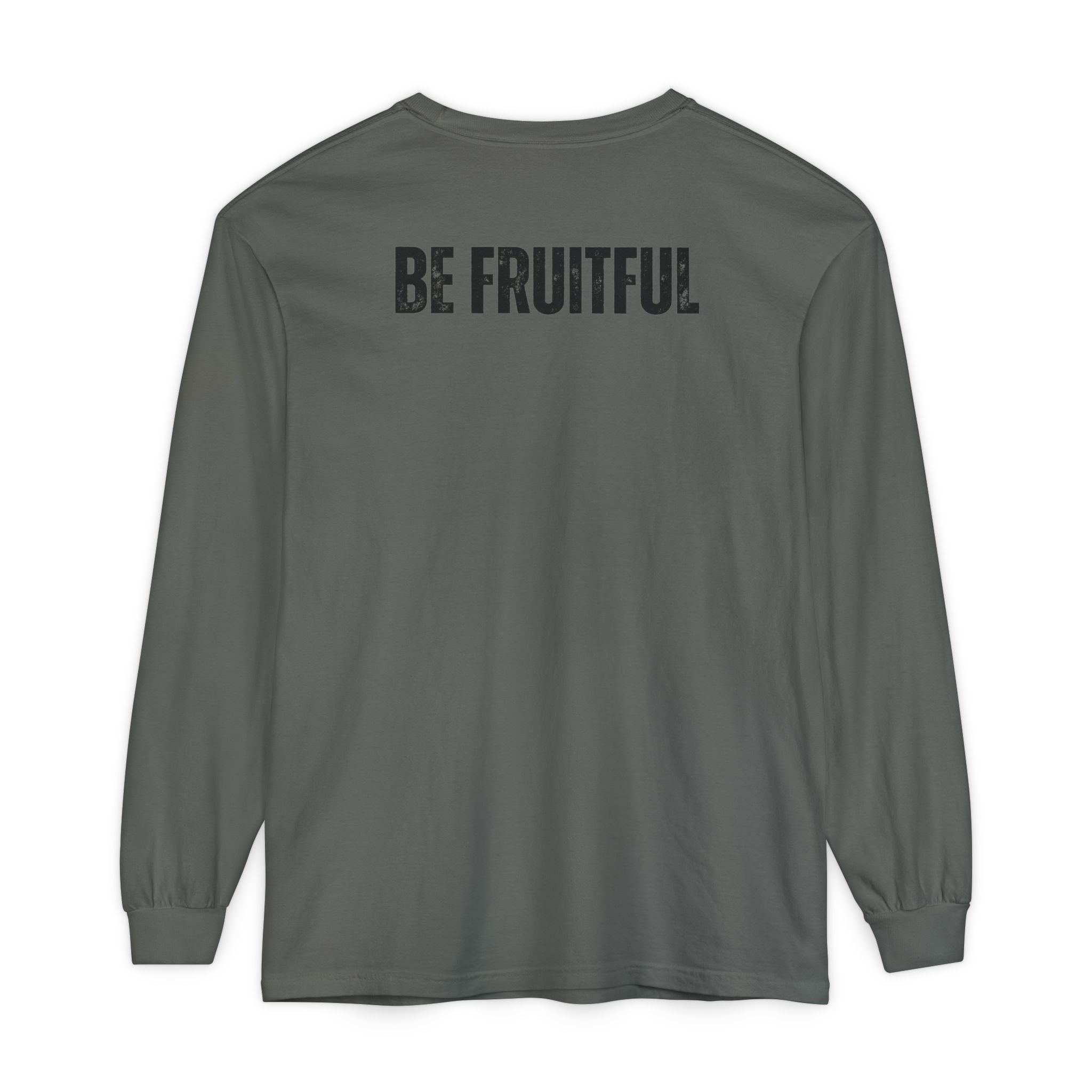 Fruit of the Spirit Long Sleeve Tee — Galatians 5:22 Christian Graphic Shirt (Be Fruitful)