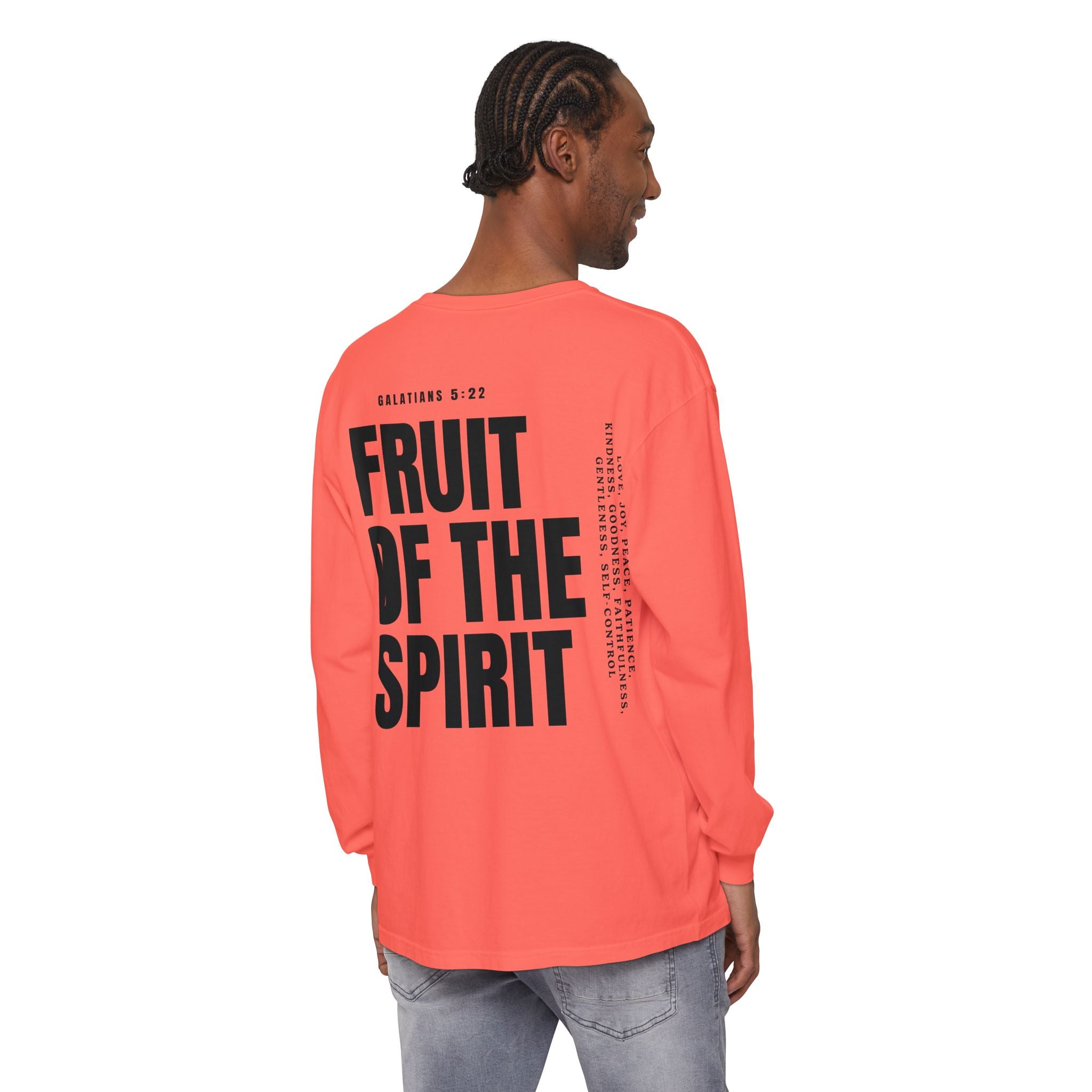 Be Fruitful Long Sleeve T-Shirt — “Fruit of the Spirit” Christian Graphic