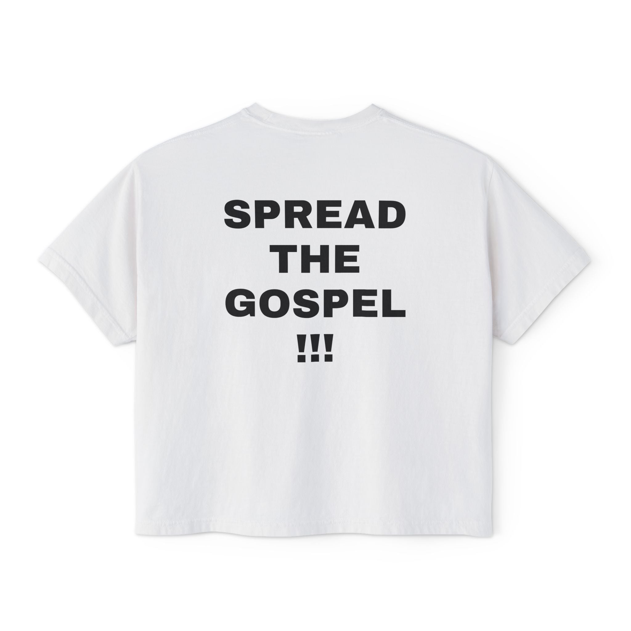 Christian Message Boxy Tee — "Build the Kingdom / Spread the Gospel"