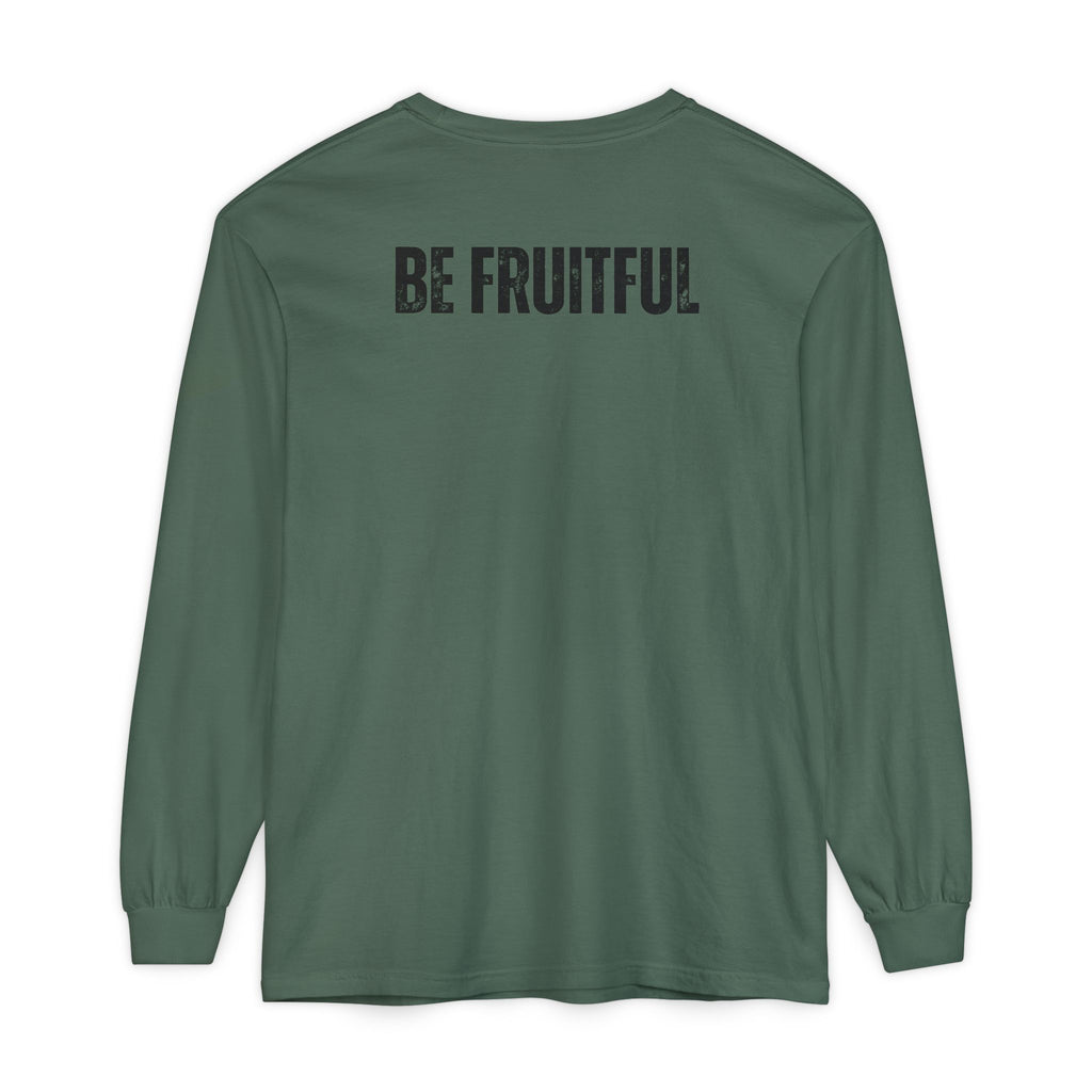Fruit of the Spirit Long Sleeve Tee — Galatians 5:22 Christian Graphic Shirt (Be Fruitful)
