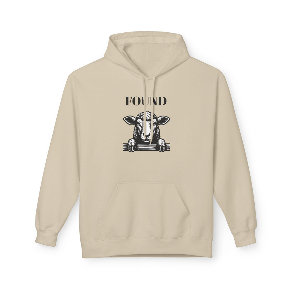 Sheep Graphic Hoodie – "FOUND" Front & Luke 15:7 Back Religious Pullover