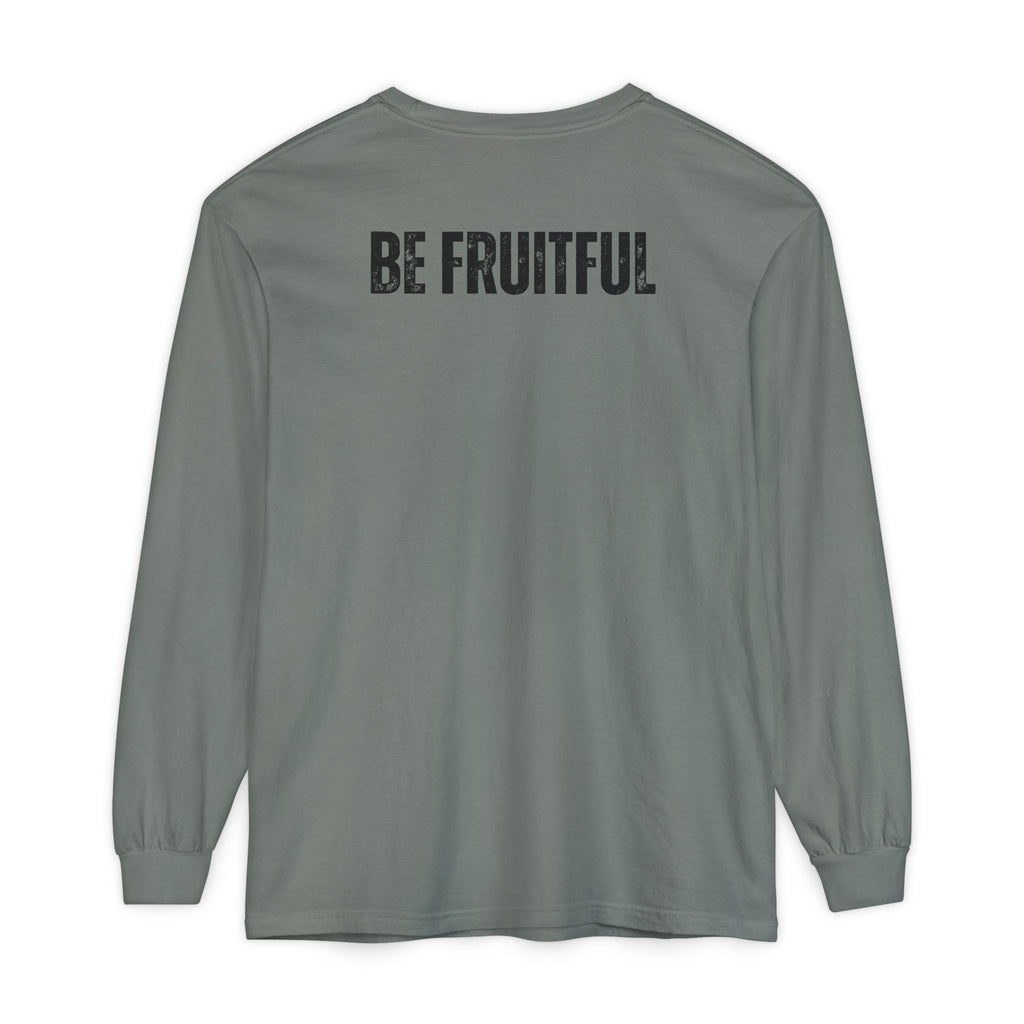 Fruit of the Spirit Long Sleeve Tee — Galatians 5:22 Christian Graphic Shirt (Be Fruitful)