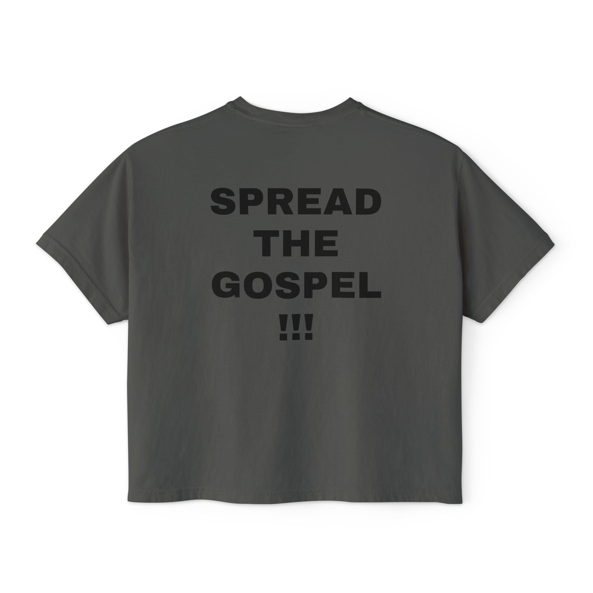 Christian Message Boxy Tee — "Build the Kingdom / Spread the Gospel"
