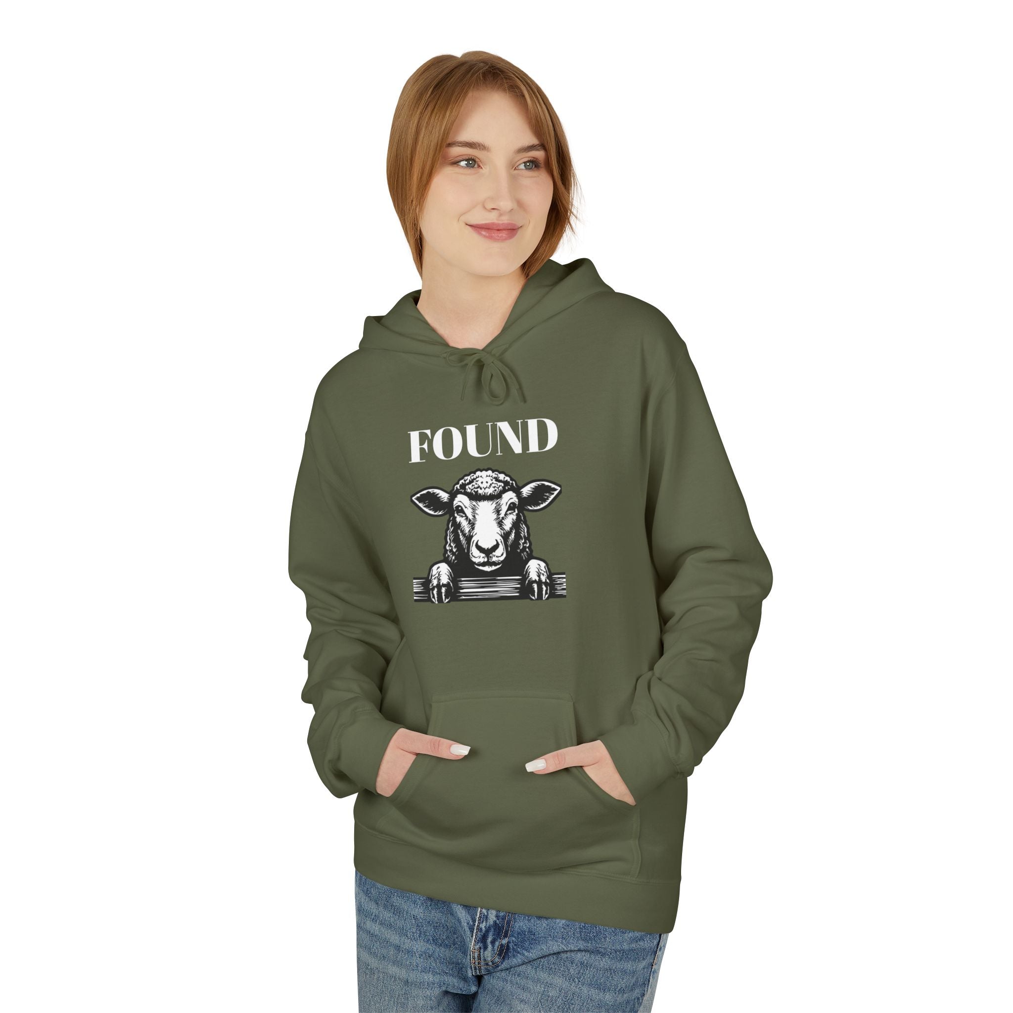 Found Sheep Hoodie — Christian Luke 15:7 Inspirational Fleece Pullover