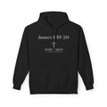 Christian Hoodie — "James 1:19-20" Cross Design Hoodie for Church & Faith Events