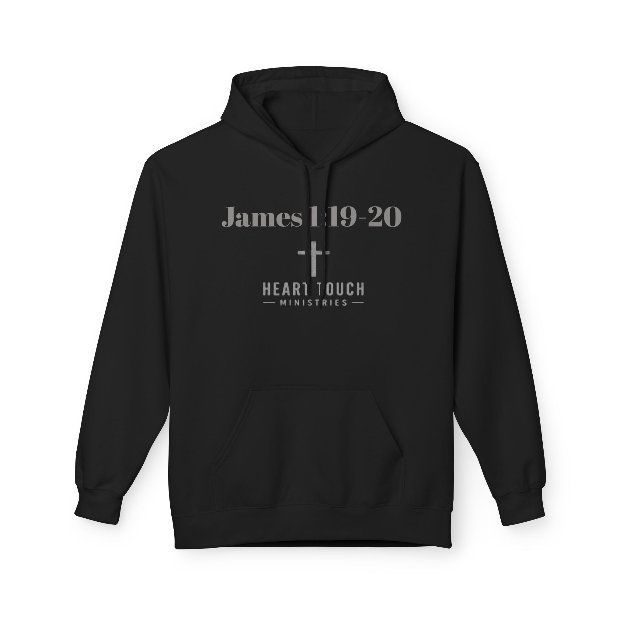 Christian Hoodie — "James 1:19-20" Cross Design Hoodie for Church & Faith Events