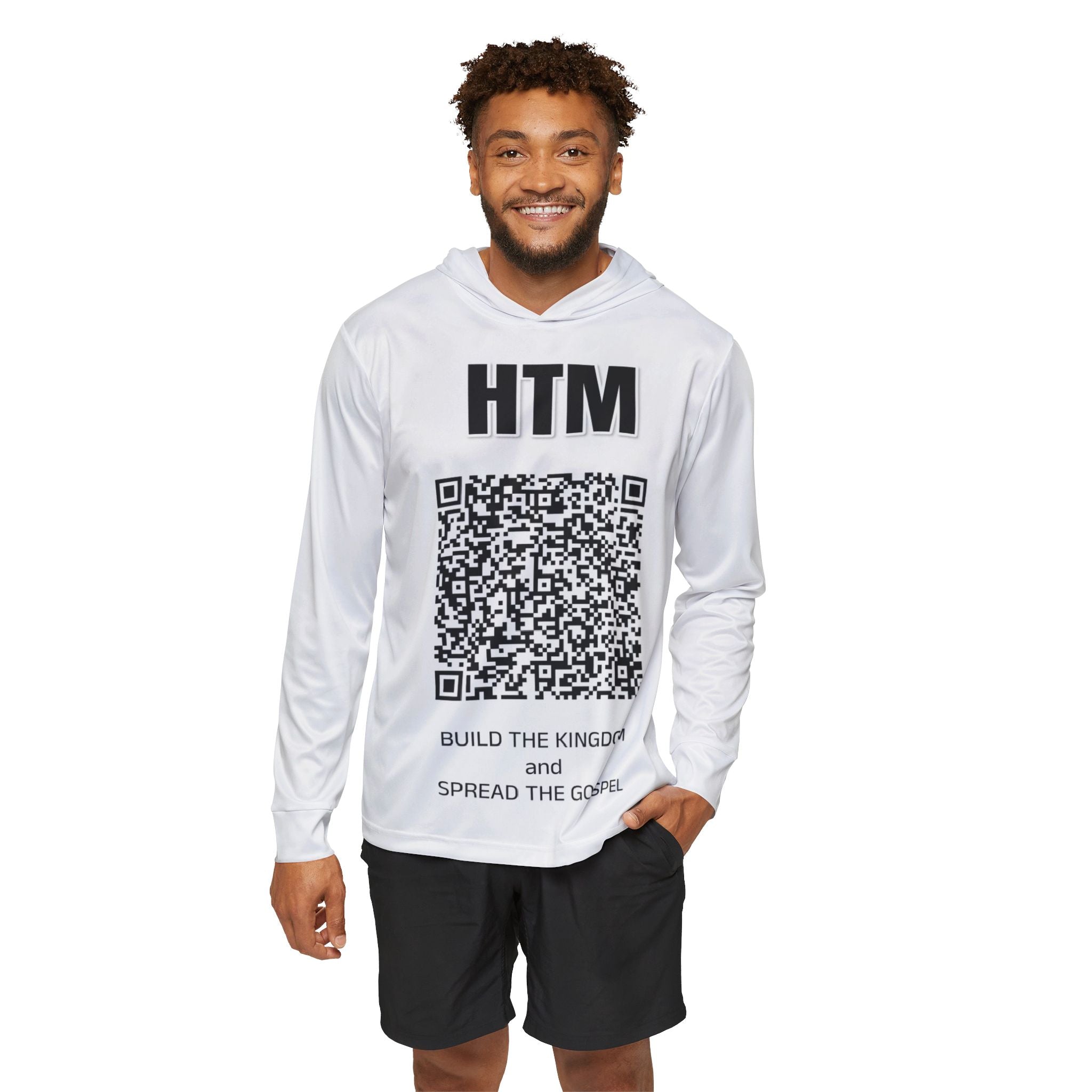 HTM QR Code Hoodie — Build the Kingdom & Spread the Gospel Sports Warmup