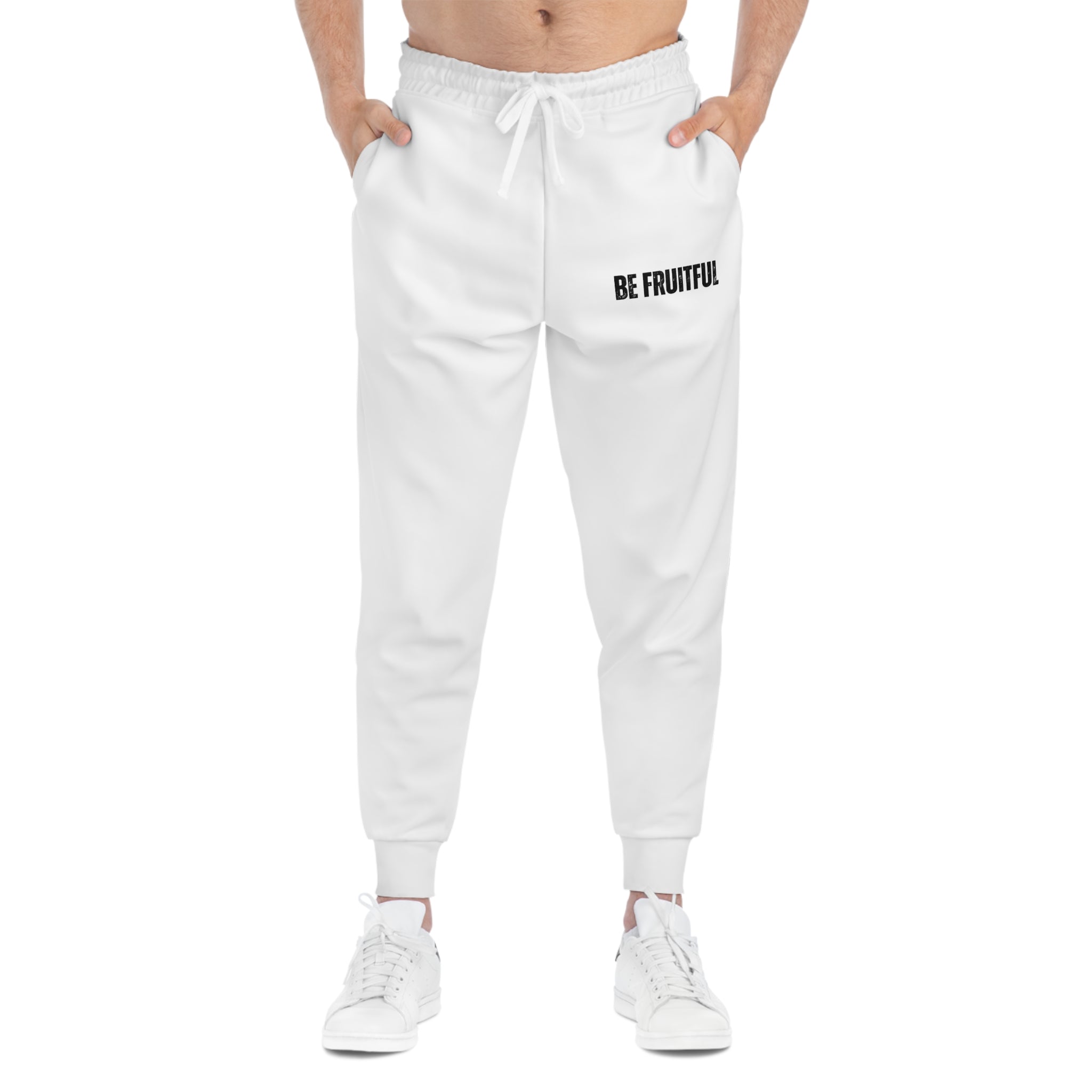Be Fruitful Athletic Joggers — Motivational White Sweatpants