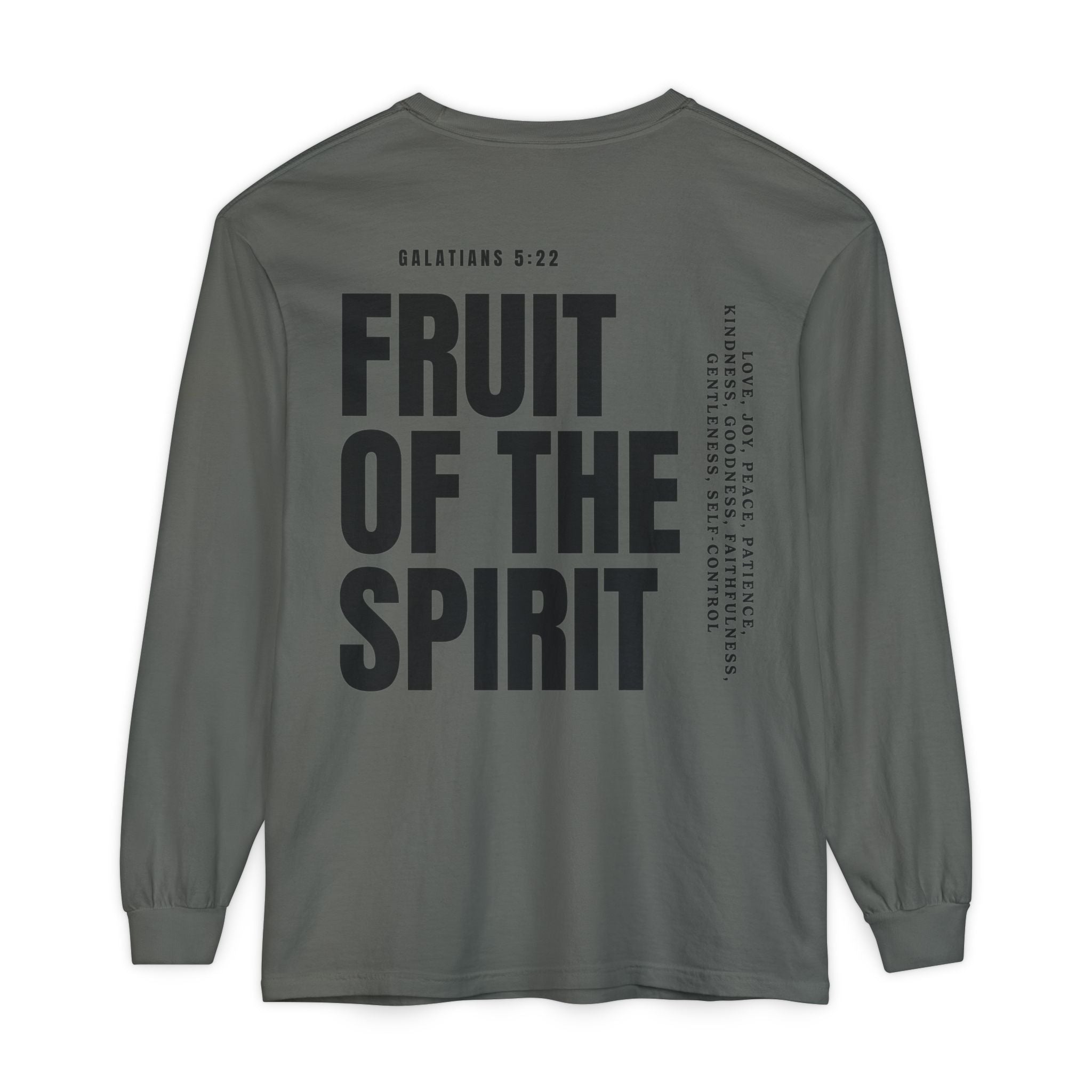 Be Fruitful Long Sleeve T-Shirt — “Fruit of the Spirit” Christian Graphic