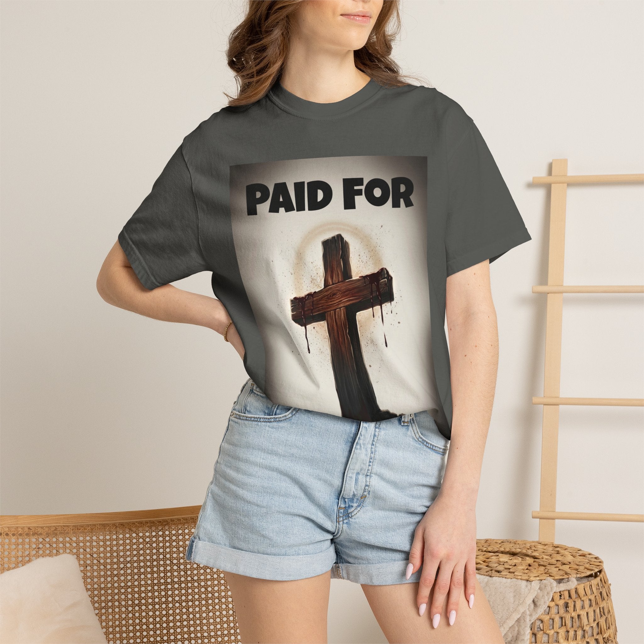 Paid For Cross T-Shirt — Christian Rom 10:13 Faith Tee