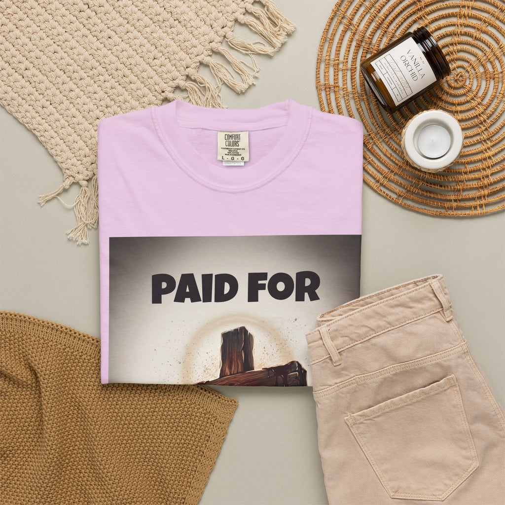 Christian T-Shirt — "Paid For" Cross Design with Rom. 10:13 Back