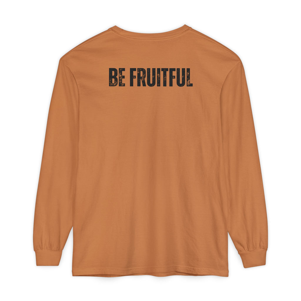 Fruit of the Spirit Long Sleeve Tee — Galatians 5:22 Christian Graphic Shirt (Be Fruitful)
