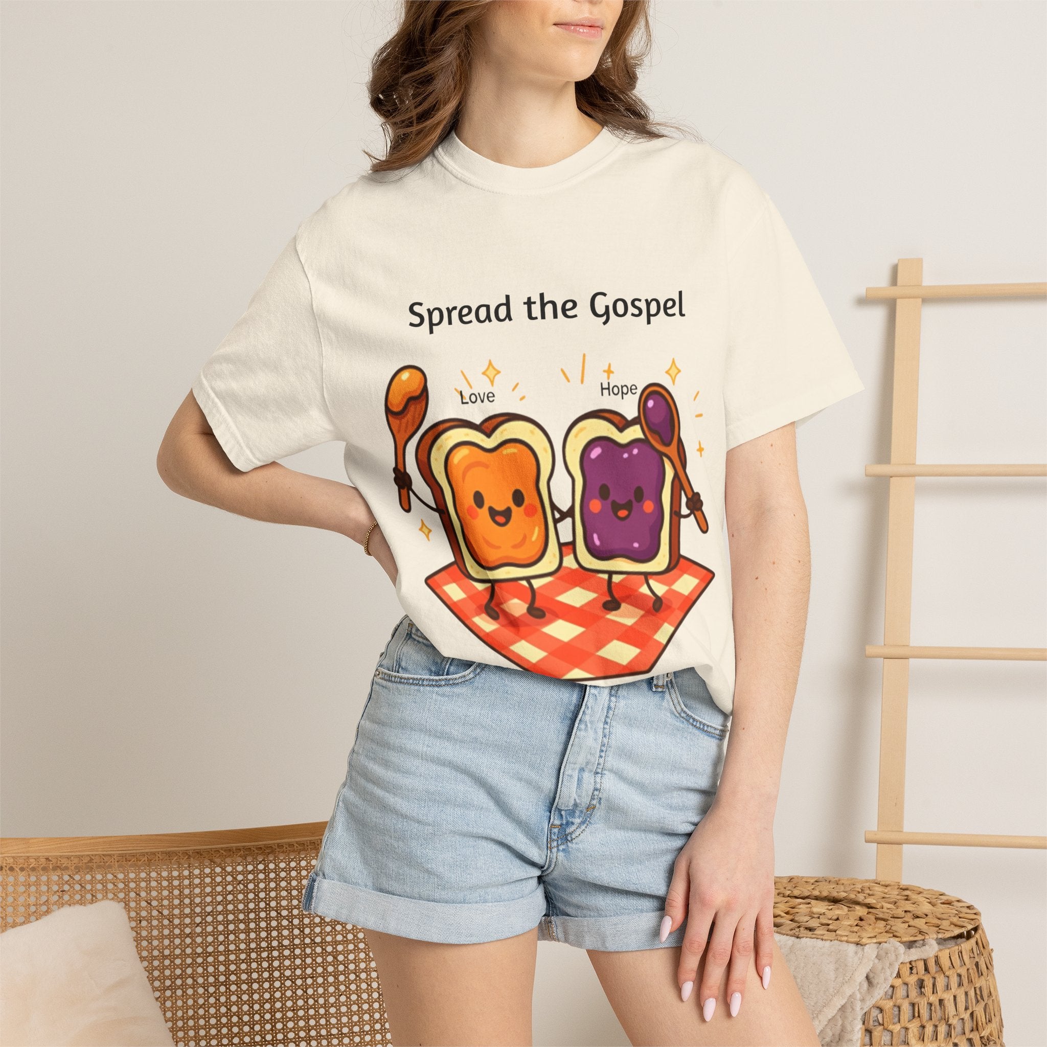 Spread the Gospel Toast T-Shirt — Cute Peanut Butter & Jelly Christian Tee
