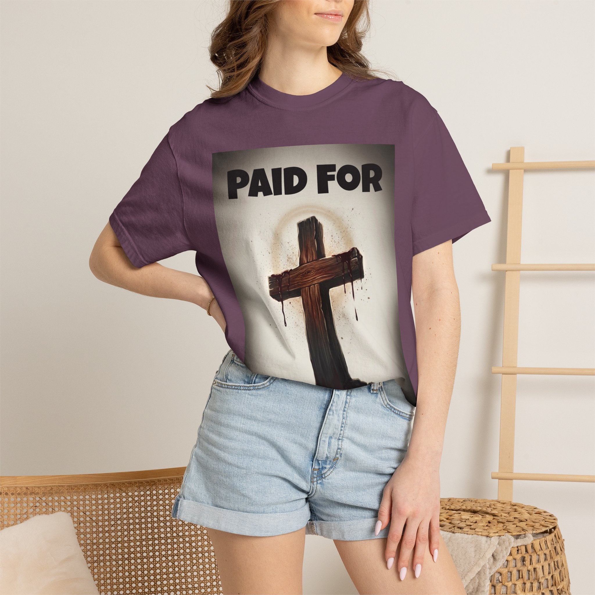 Paid For Cross T-Shirt — Christian Rom 10:13 Faith Tee