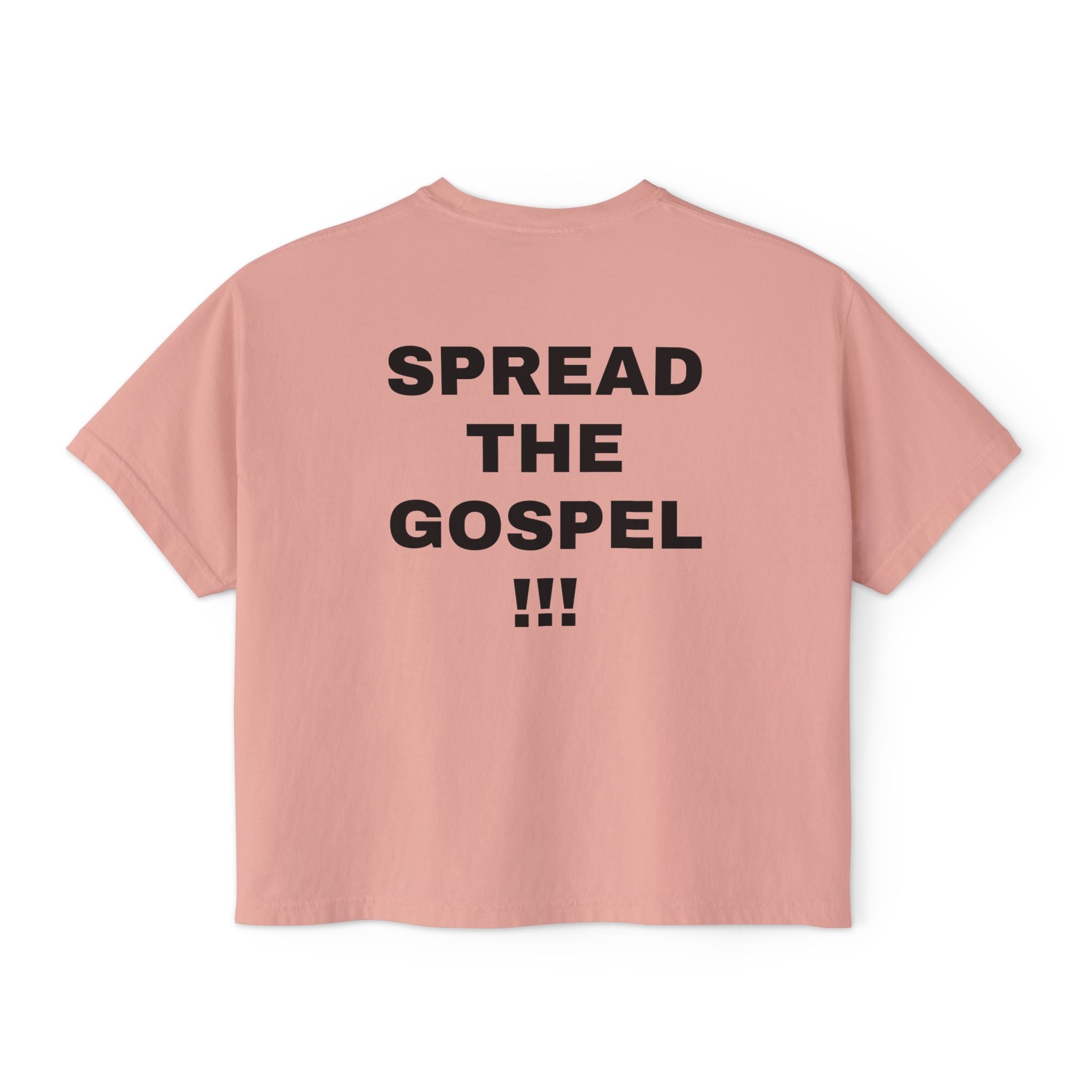 Christian Message Boxy Tee — "Build the Kingdom / Spread the Gospel"