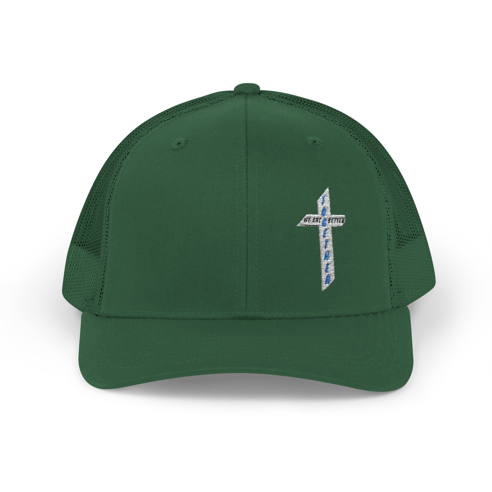 Embroidered Crystal Cross Snapback Trucker Cap — Religious Faith Baseball Hat