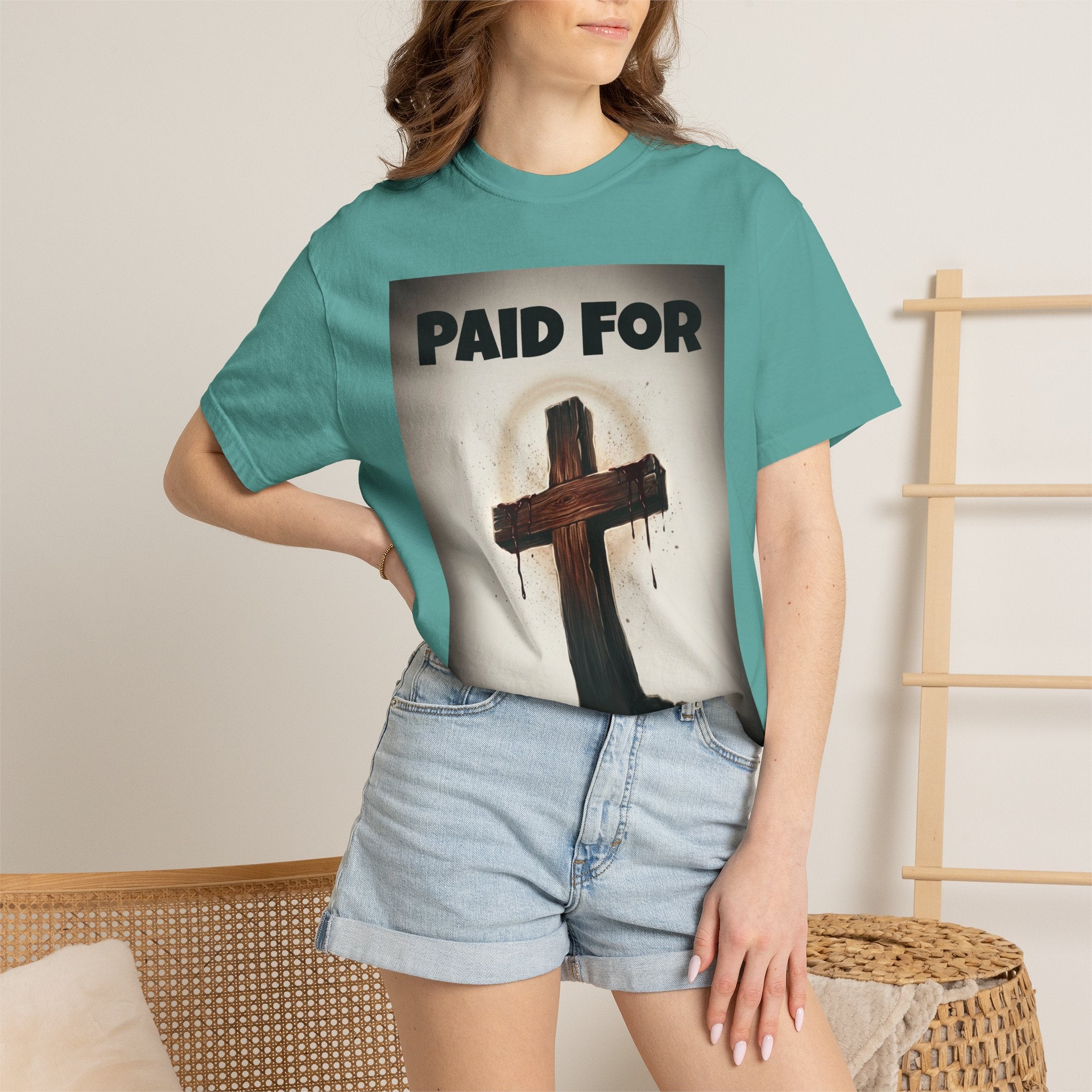 Paid For Cross T-Shirt — Christian Rom 10:13 Faith Tee